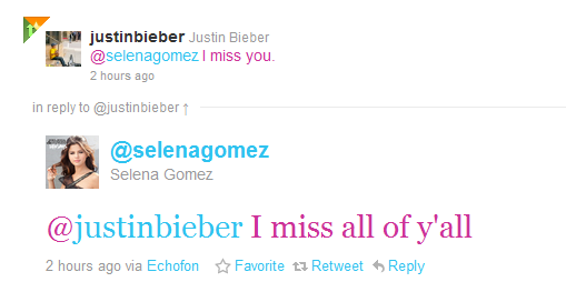 justin bieber and his girlfriend selena. Justin Bieber tweeted his